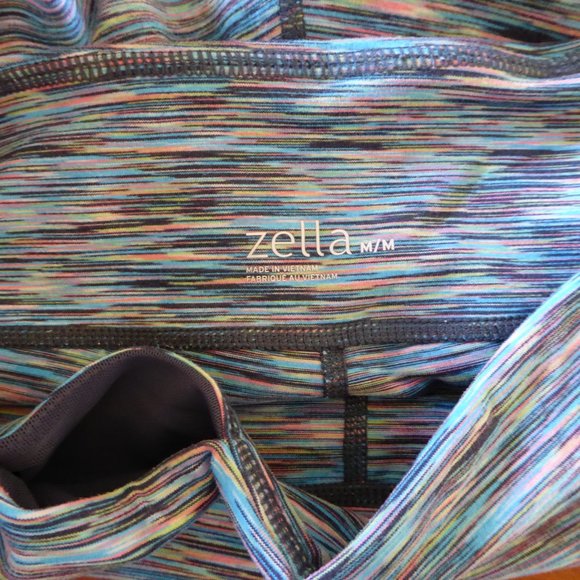 Zella Blue Live In Streamlined Mesh Inset Capri Gym Yoga Running Athlete Pants M - Picture 9 of 9